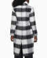 Фото #2 товара Women's Double-Breasted Mid-Length Plaid Coat