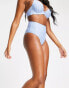 Фото #3 товара Peek & Beau Exclusive high leg high waist bikini bottom in blue broderie analgise