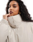 Фото #2 товара ASOS DESIGN clean puffer bomber jacket with funnel neck in cream