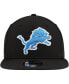 Фото #3 товара Men's Black Detroit Lions Basic 9FIFTY Snapback Hat