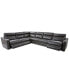 Фото #2 товара Gabrine 6-Pc. Leather Sectional with 3 Power Headrests, Created for Macy's