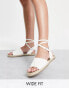 Фото #1 товара ASOS DESIGN Wide Fit Jelly rope tie espadrilles sandals in white