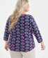 Style & Co Plus Size Printed Cotton Square-Neck Top, Created for