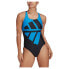 Спортивный купальник Adidas 3 полосы BX Swimsuit Black / Blue Rush, 36 - фото #2