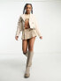 Miss Selfridge cropped trench coat in camel US 10 - фото #1