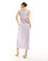 Vero Moda satin square neck slip midaxi dress in pastel lilac