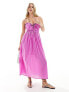 ASOS DESIGN cotton dobby midi sundress with cut out in purple