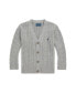 Фото #1 товара Toddler and Little Boys Cable-Knit Cotton V-Neck Cardigan Sweater