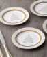 Фото #7 товара Charlotta Gold Set of 4 Holiday Tree Appetizer Plates, 6-1/4"