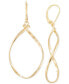 Polished Twist Illusion Drop Earrings in 14k Gold