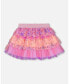 ფოტო #3 პროდუქტის Girl Ruffle Tulle Mesh Skirt Lavender Printed Fields Flowers - Child
