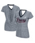 Фото #2 товара Women's Navy Atlanta Braves Halftime Back Wrap Top V-Neck T-shirt