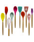 Silicone Spatula with Wooden Handles Set, 12 Pieces