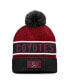 Фото #1 товара Men's Black, Garnet Arizona Coyotes Authentic Pro Rink Cuffed Knit Hat with Pom