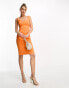 Фото #1 товара Vesper v neck bodycon midi dress in orange