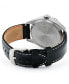 ფოტო #3 პროდუქტის Men's Atlas Collection Three Hand Date Black Genuine Leather Strap Watch, 43mm