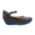 Фото #1 товара Fly London Yawo YAWO345FLY-013 Womens Brown Leather Mary Jane Flats Shoes