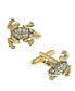 ფოტო #1 პროდუქტის Jewelry 14K Gold Plated Crystal Frog Cufflinks