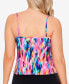 Swim Solutions 284839 Women Printed Triple-Tier Tankini Top Swimsuit, Size 16