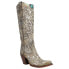 Фото #2 товара Corral Boots Distressed Glitter And TooledInlay Snip Toe Cowboy Womens Green Ca