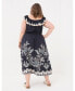 ფოტო #1 პროდუქტის Plus Size Ezra Damask Midi Dress