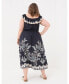 ფოტო #2 პროდუქტის Plus Size Ezra Damask Midi Dress