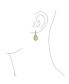 7CT Style Halo Canary Yellow Cubic Zirconia CZ Fashion Huggie Snap Hinge Dangle Drop Teardrop Earrings Prom smaid Rhodium Plated