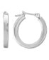 ფოტო #1 პროდუქტის Polished Hoop Earrings in 14k White Gold (17mm)