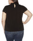 Фото #2 товара Black Label Plus Size Embellished Cap-Sleeve Knit Top