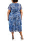 Фото #2 товара Plus Size Tiered Glitter A-Line Midi Dress