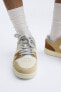 Фото #9 товара Кожаные кроссовки с контрастными вставками ZARA