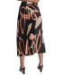 Фото #2 товара Women's Printed Pleated Crossover Pull-On Midi Skirt