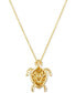 ფოტო #6 პროდუქტის Diamond (3/8 ct. t.w.) & Passion Ruby (1/20 ct. t.w.) Turtle Pendant Necklace in 14k Gold, 18" + 2" extender