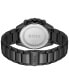 ფოტო #3 პროდუქტის Boss Men's Cloud Quartz Chronograph Ionic Plated Black Steel Watch 43mm