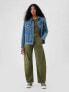 Фото #1 товара Mid Rise Twill Barrel Pants