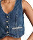 Women's Lucky Cropped Tailored Denim Vest