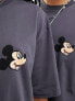 ASOS DESIGN Disney unisex oversized tee in charcoal with Mickey Mouse chest print