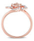 Morganite (1/2 ct. t.w.) and White Topaz (1/4 ct. t.w.) Rose Gold Plated Silver, Floral Ring