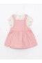 Фото #3 товара Костюм для малышей LC WAIKIKI Цветочное платье и комбинезон с коротким рукавом 2-пакетный.