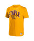 ფოტო #3 პროდუქტის Men's NFL X Staple Yellow Washington Commanders Lockup Logo Short Sleeve T-shirt