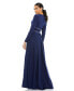 ფოტო #4 პროდუქტის Women's Ieena High Neck Rhinestone Waist A Line Gown