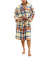 ფოტო #1 პროდუქტის Women's Printed Fleece Long-Sleeve Wrap Robe