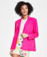 ფოტო #1 პროდუქტის Women's One-Button Linen Blend Blazer, Created for Macy's