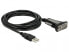 Delock 66323 - Black - 4 m - USB Type-A - DB-9 - Male - Male