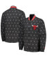 Фото #1 товара Men's Black Chicago Bulls In-Field Play Fashion Satin Full-Zip Varsity Jacket