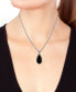 Фото #3 товара EFFY Collection eFFY® Onyx Elongated Teardrop 18" Pendant Necklace in Sterling Silver & 18k Gold