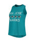 ფოტო #4 პროდუქტის Women's Teal, Black San Jose Sharks Meter Tank Top & Pants Sleep Set