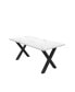 70.87" Modern Square Dining Table With Printed Marble Tabletop+ X-Shaped Table Leg