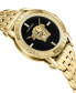 ფოტო #3 პროდუქტის Men's V-Code Swiss Ion-Plated Gold-Tone Stainless Steel Bracelet Watch 43mm