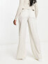 Weekday Riley co-ord wide leg satin trousers in off-white